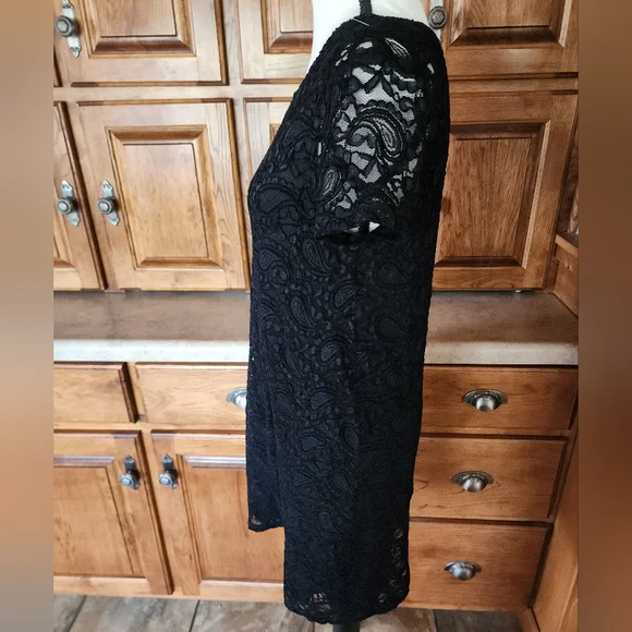 Altar'd State Black Paisley Print Lace  Dress Size Small - Picture 4 of 9
